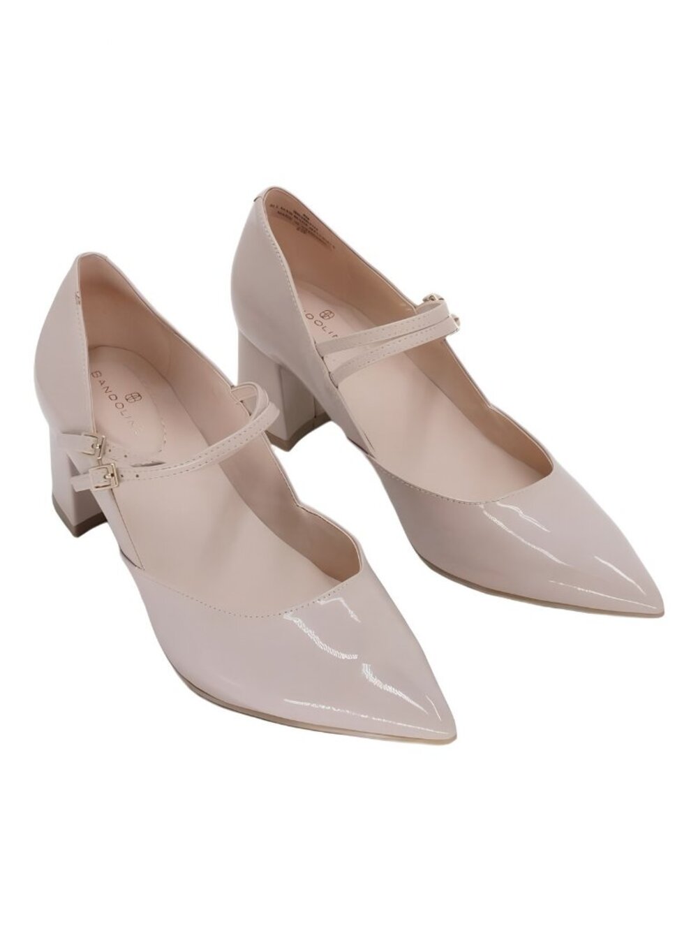 Bandolino Smith Mary Jane Pointed Toe Block Heel Light Natural Tan Sz 8M - Picture 4 of 6